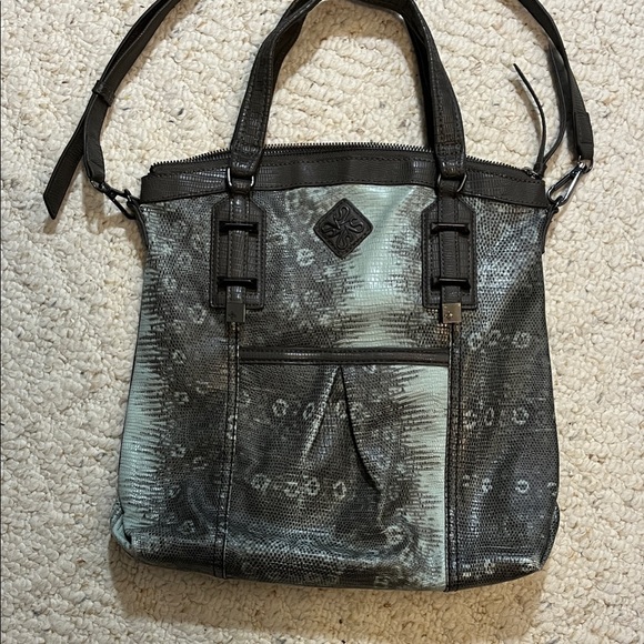 Simply Vera Vera Wang Black, Grey, Green Crossbody Tote Animal Texture - Picture 1 of 16